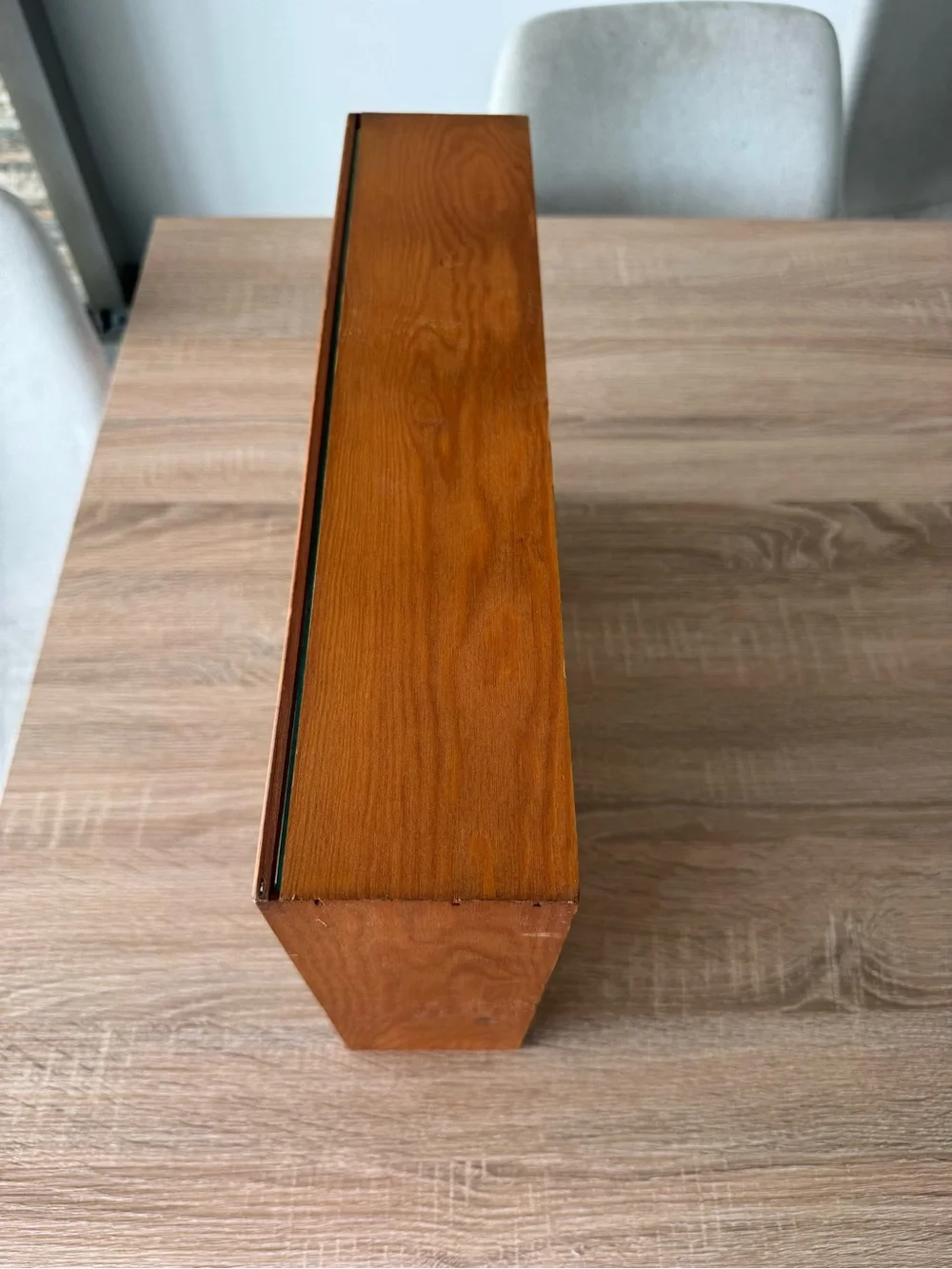 Baseball Solid Wood Display Hanging Wall Case Brown Glass Holds 12 Balls 95’ VTG